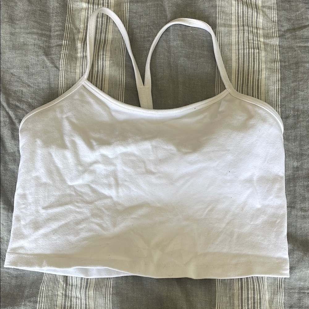 White Cropped Tank Top